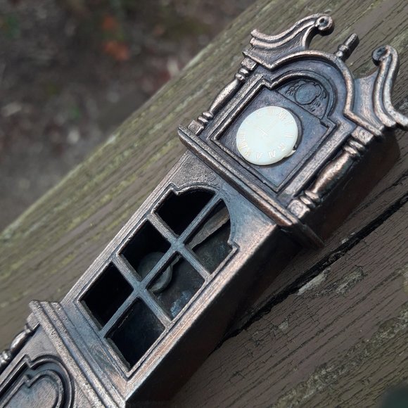 Mini Dollhouse Clock Cast Iron Pencil Sharpener Vintage Grandfather Clock - Picture 3 of 11